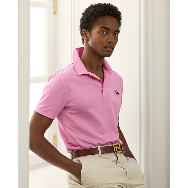 Custom Slim Fit Piqué Polo Shirt - Purple Label - Modalova