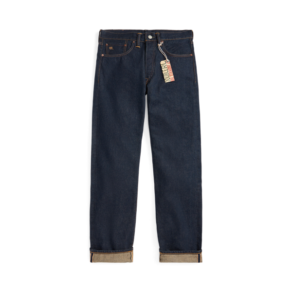 Jean droit selvedge avec délavé unique - RRL - Modalova