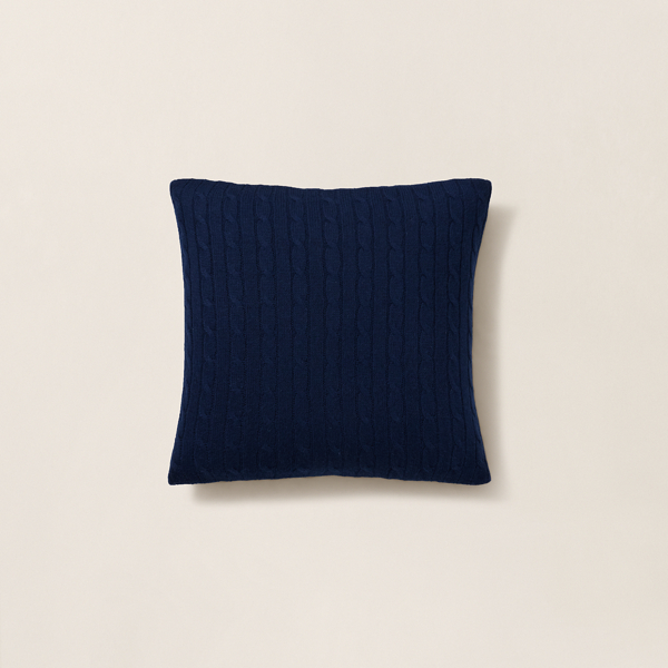 Ralph Lauren Cable Cashmere Throw Pillow In Burgundy
