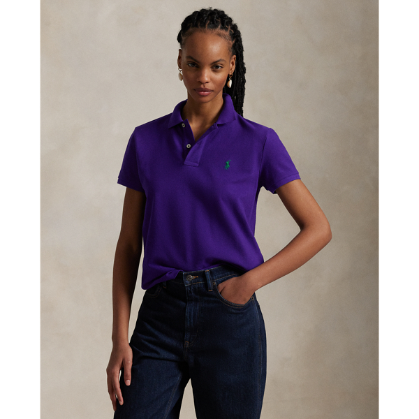Polo Ralph Lauren Classic Fit Mesh Polo Shirt In Purple Chalet
