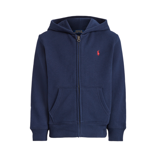 Shop Ralph Lauren Cotton-blend-fleece Hoodie In Blue