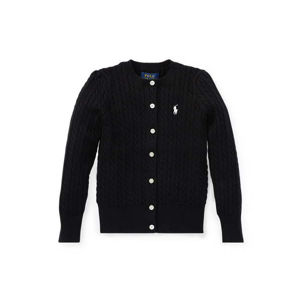 Polo Ralph Lauren Ralph Lauren Mini-cable Cotton Cardigan In Black