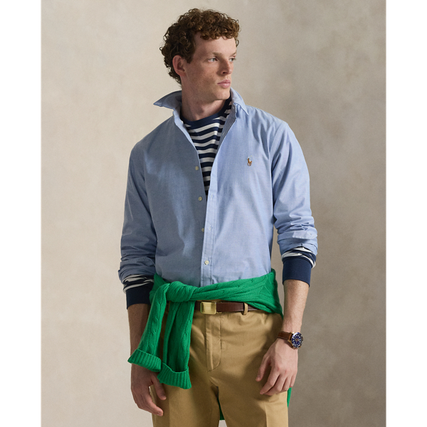 Polo Ralph Lauren Slim Fit Stretch Oxford Shirt In Blue