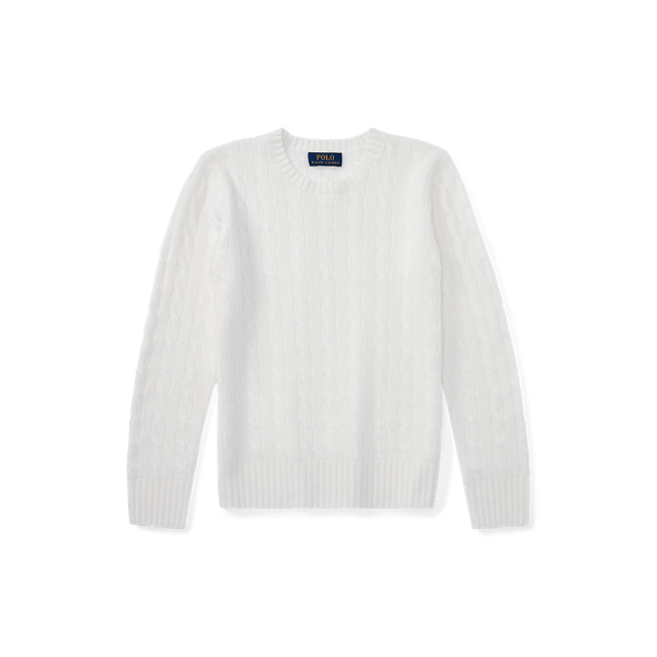 Shop Ralph Lauren The Iconic Cable-knit Cashmere Jumper In White