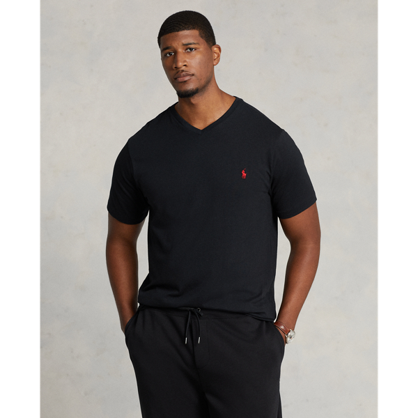 Polo Ralph Lauren V Neck Classic Fit Tee Shirt In Rl Black