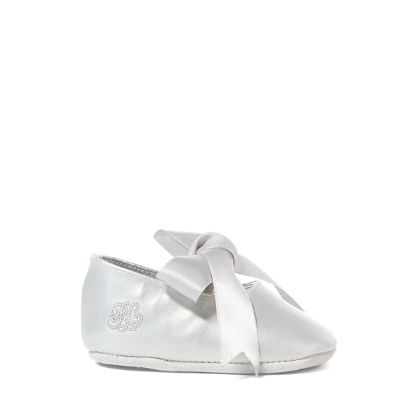 Ralph Lauren Briley Metallic Faux-leather Ballet Flat In Silver