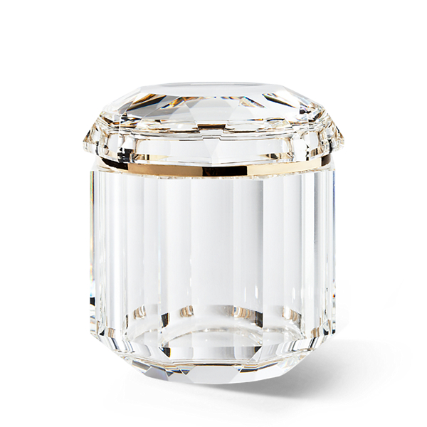 Polo Ralph Lauren Leigh Clear Crystal Jar In Clear/brass