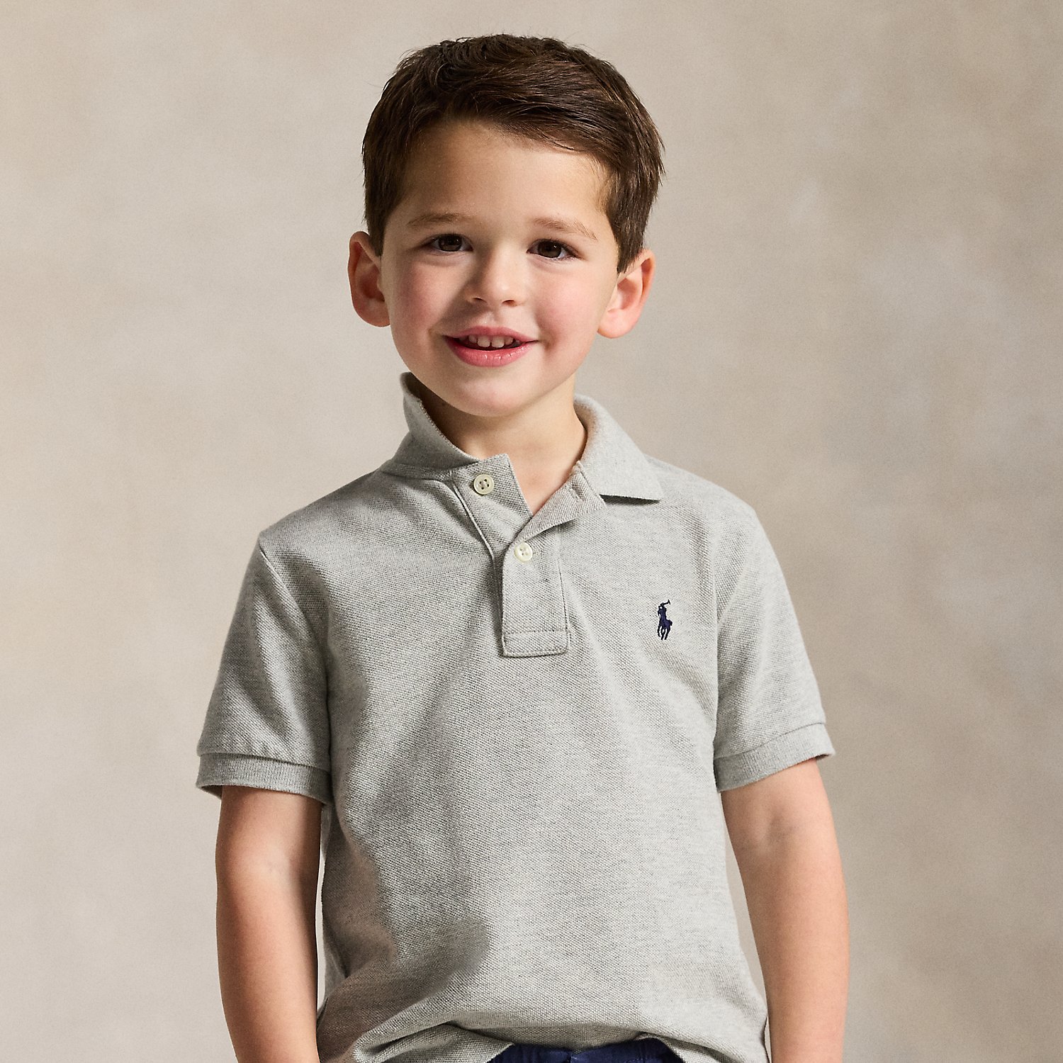 Boy Short Sleeved Classic Polo New Grey Heather str. 7år
