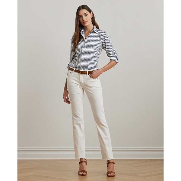 Shop Lauren Ralph Lauren Mid-rise Straight Jean In White