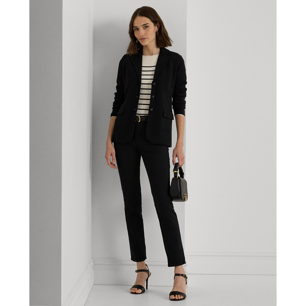 Shop Lauren Ralph Lauren Mid-rise Straight Jean In Black