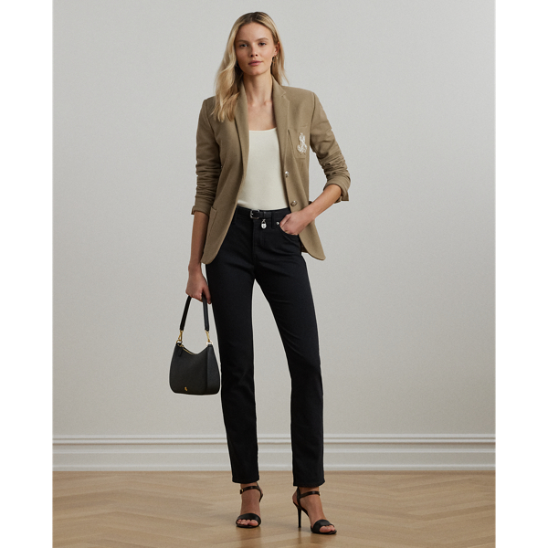 Ralph Lauren Mid-rise Straight Jean In Black