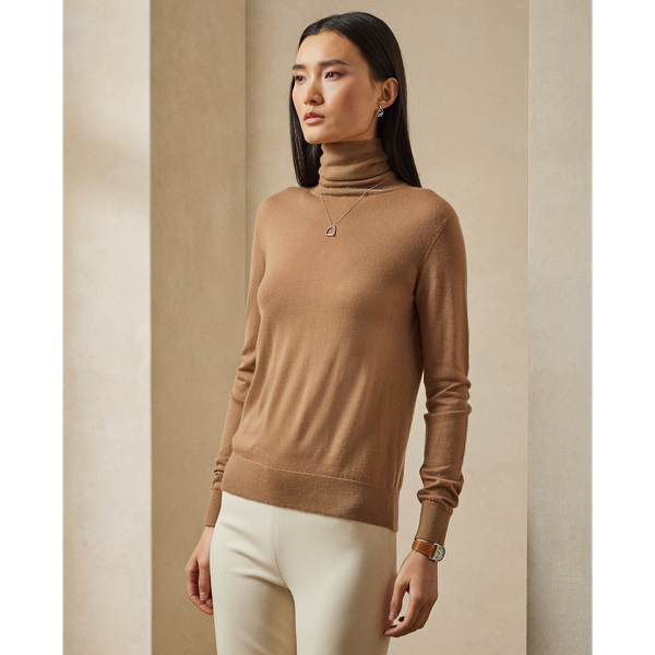 Shop Collection Cashmere Turtleneck In Brown