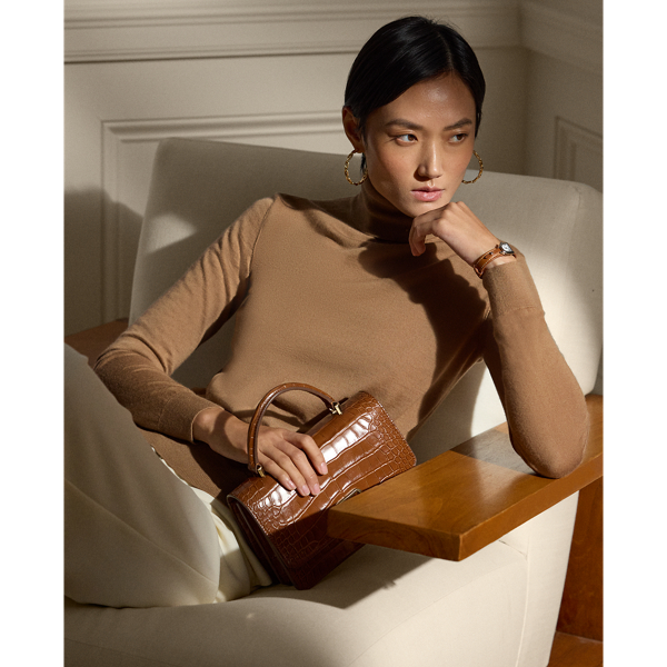 Polo Ralph Lauren Cashmere Turtleneck Sweater In Camel