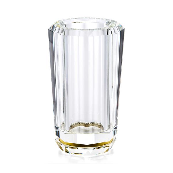 Shop Ralph Lauren Leigh Crystal Vase In Clear/brass