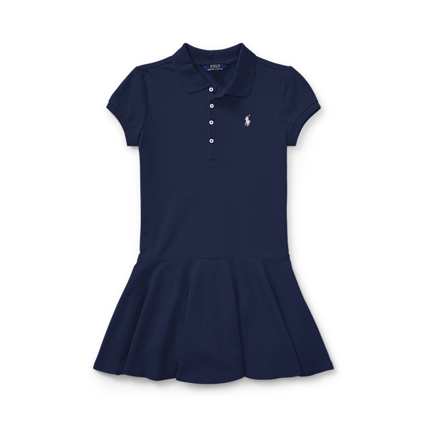 Shop Ralph Lauren Stretch Mesh Polo Dress In Blue