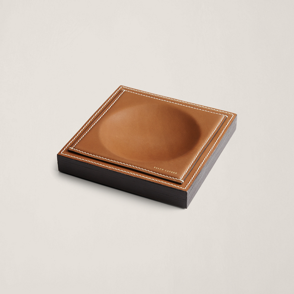 Polo Ralph Lauren Brennan Leather-teak Catchall In Saddle