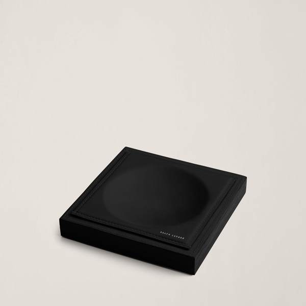 Polo Ralph Lauren Brennan Leather-teak Catchall In Black