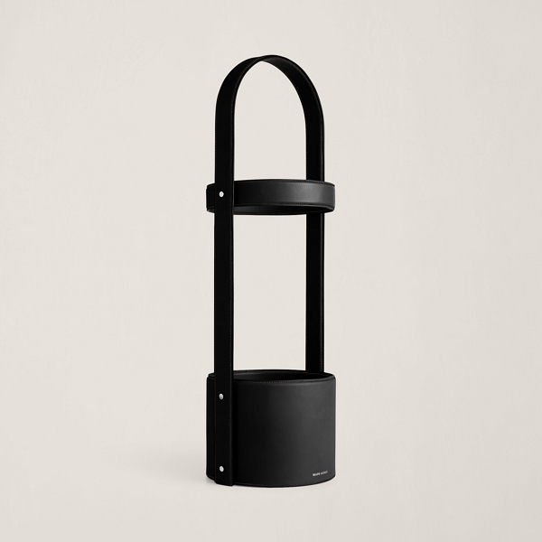 Polo Ralph Lauren Brennan Leather Umbrella Stand In Black