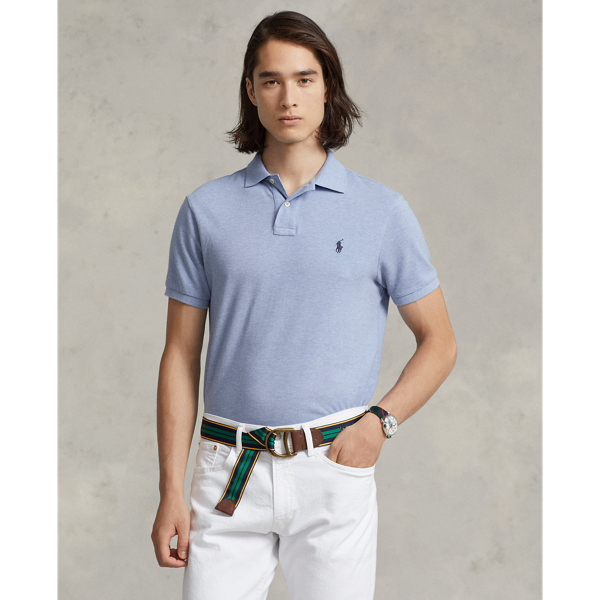An American style standard since 1972, the Polo shirt has been imitated but never matched. Over the decades,  Ralph Lauren Lauren has re-imagined his signature style in a wide array of colours and fits, yet all retain the quality and attention to detail of the iconic original. This trim version is made from our highly breathable cotton mesh, which offers a textured look and a soft feel.