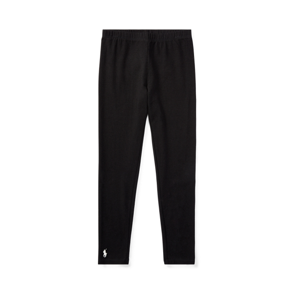 Polo Ralph Lauren Big Girls Embroidered Pony Stretch Cotton Leggings In Polo Black