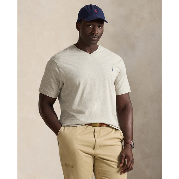 Polo Ralph Lauren Jersey V-neck T-shirt In New Grey Heather