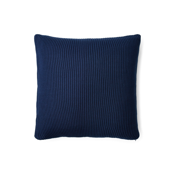 Shop Ralph Lauren Flora Rib-knit Throw Pillow In Navy