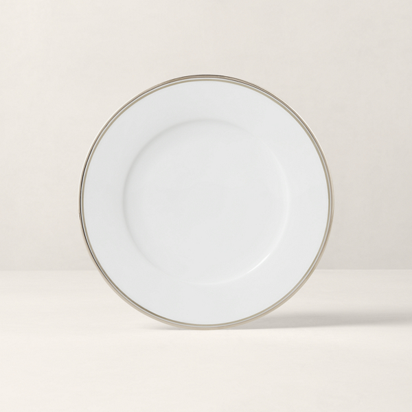 Polo Ralph Lauren Wilshire Dinner Plate In Silver/white