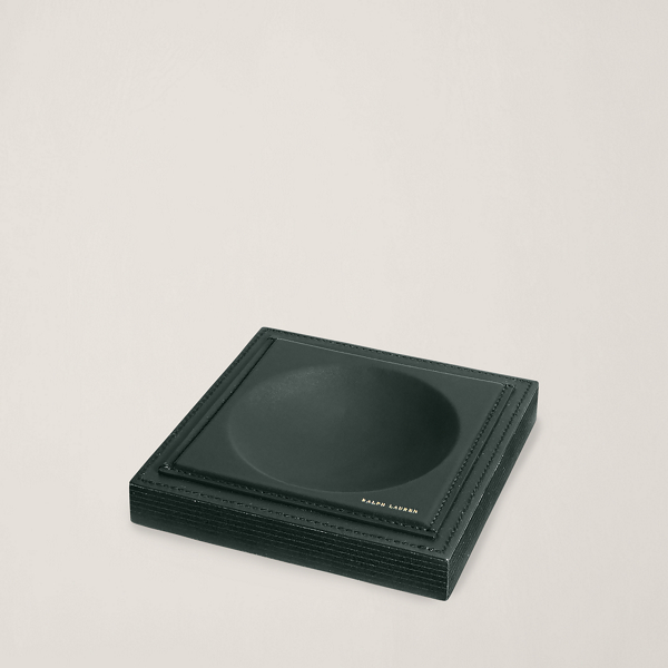 Polo Ralph Lauren Brennan Leather-teak Catchall In Green