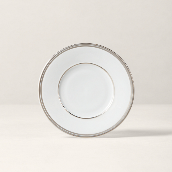 Ralph Lauren Wilshire Bread & Butter Plate In Silver/white