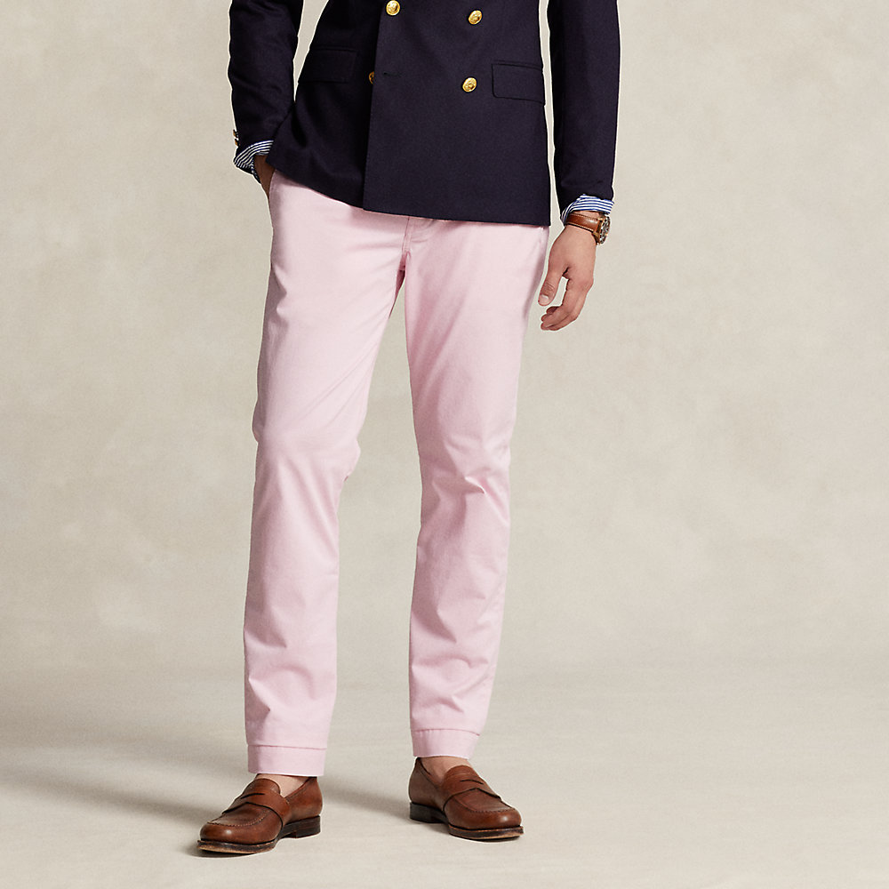 Ralph Lauren Stretch Straight Fit Washed Chino Pant In Carmel Pink