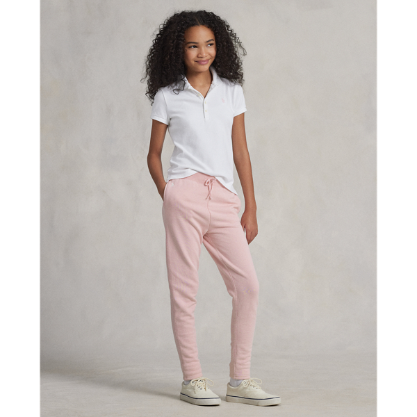 Polo Ralph Lauren Big Girls French Terry Leggings In Hint Of Pink