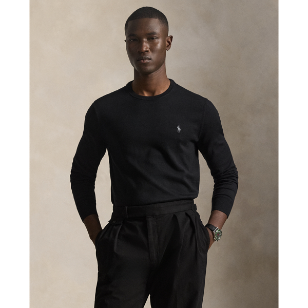 Knit from soft, breathable cotton, this lightweight sweater is a year-round layering piece.