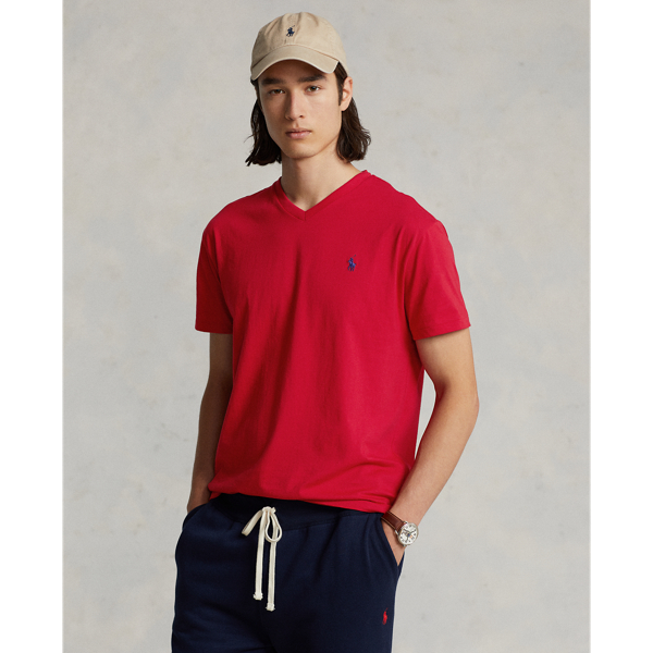 Polo Ralph Lauren Classic Fit Jersey V-neck T-shirt In Rl 2000 Red