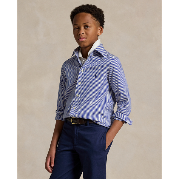 Polo Ralph Lauren Slim Fit Striped Cotton Dress Shirt In Navy Multi
