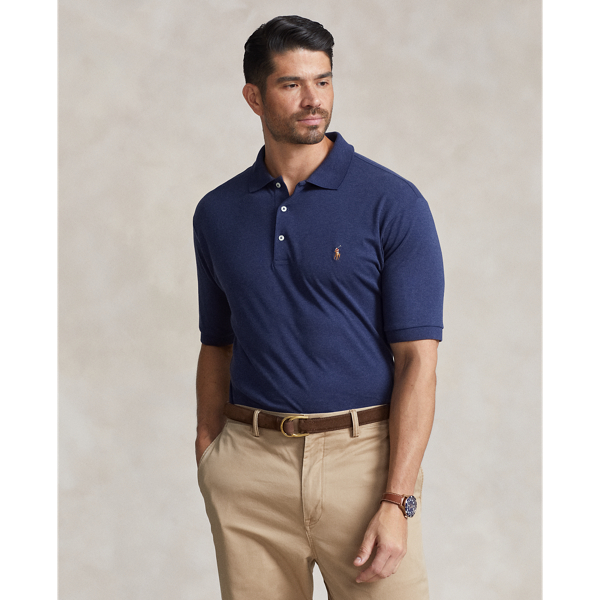 Polo Ralph Lauren Soft Cotton Polo Shirt In Navy Heather