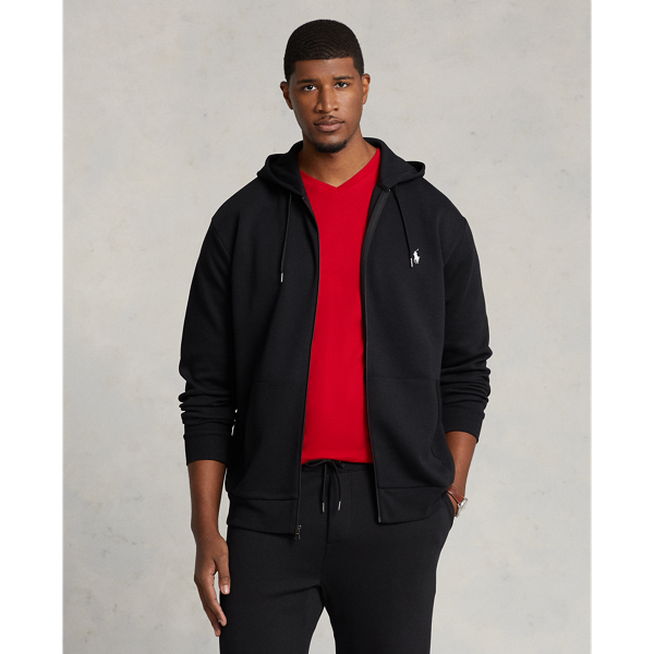 Polo Ralph Lauren Double-knit Full-zip Hoodie In Black