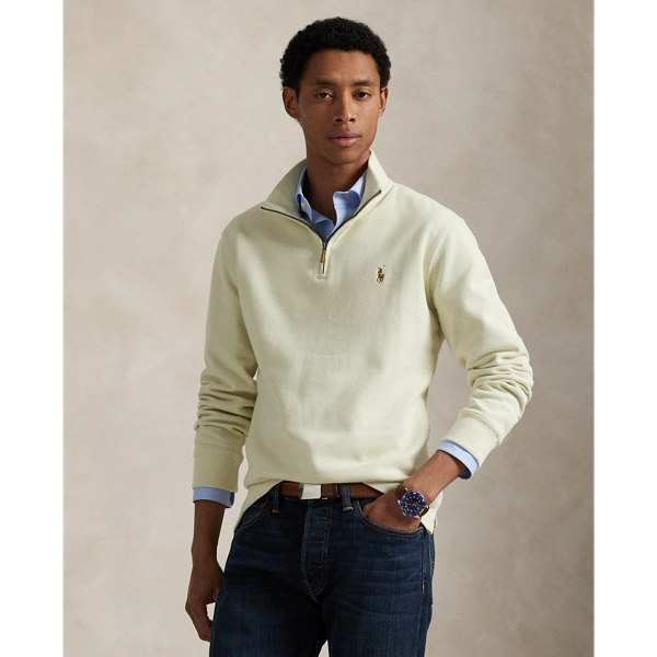 Polo Ralph Lauren Estate-rib Quarter-zip Pullover In Parchment Cream