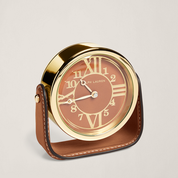 Ralph Lauren クロック Ralph Lauren Home Brennan Leather Clock | Black | FARFETCH
