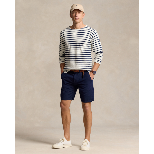 Ralph Lauren 8.5-inch Classic Fit Linen-cotton Short In Newport Navy