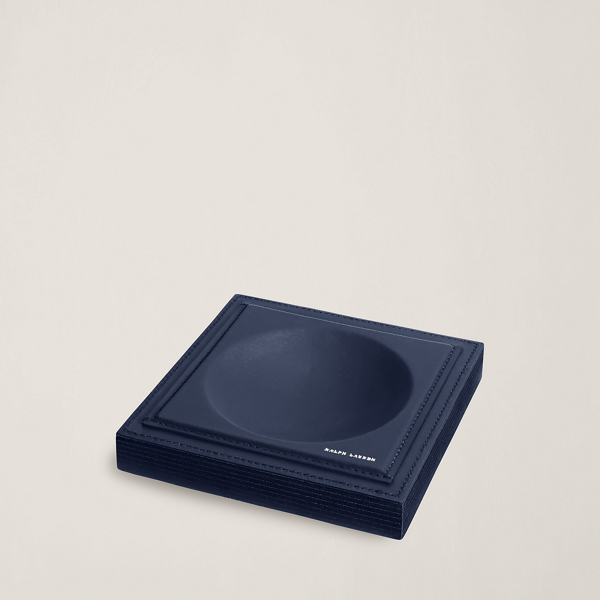 Polo Ralph Lauren Brennan Leather-teak Catchall In Navy