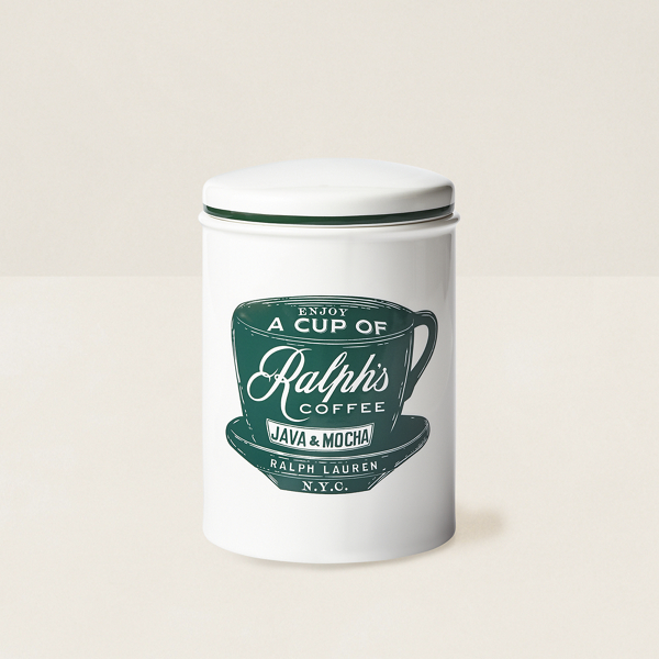 Shop Ralph Lauren Ralph's Coffee Canister In Green And White