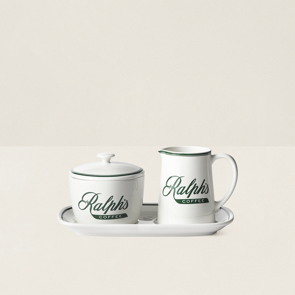 Shop Ralph Lauren Ralph's Coffee Tray Set In Green And White