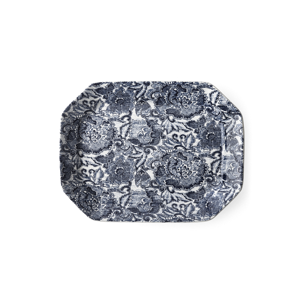 Polo Ralph Lauren Faded Peony Large Tray In Indigo