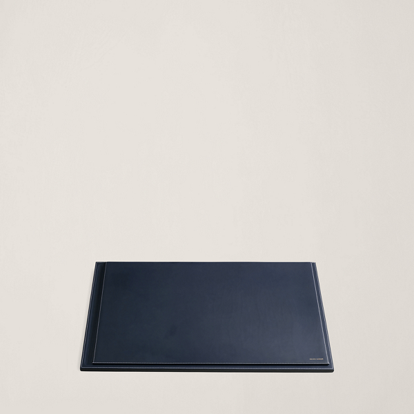 Polo Ralph Lauren Brennan Leather Desk Blotter In Navy