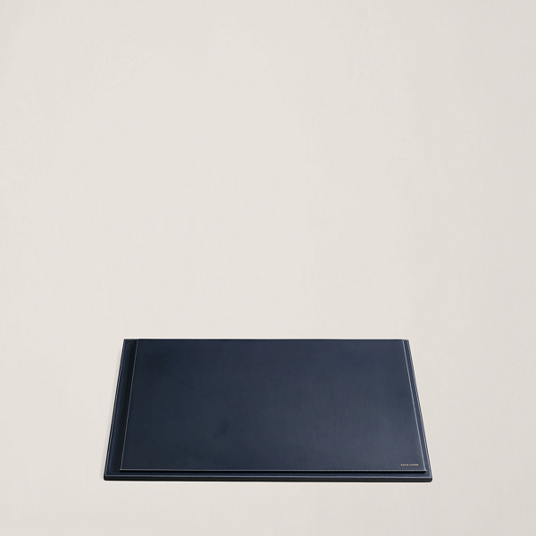 Ralph Lauren Brennan Leather Desk Blotter In Navy