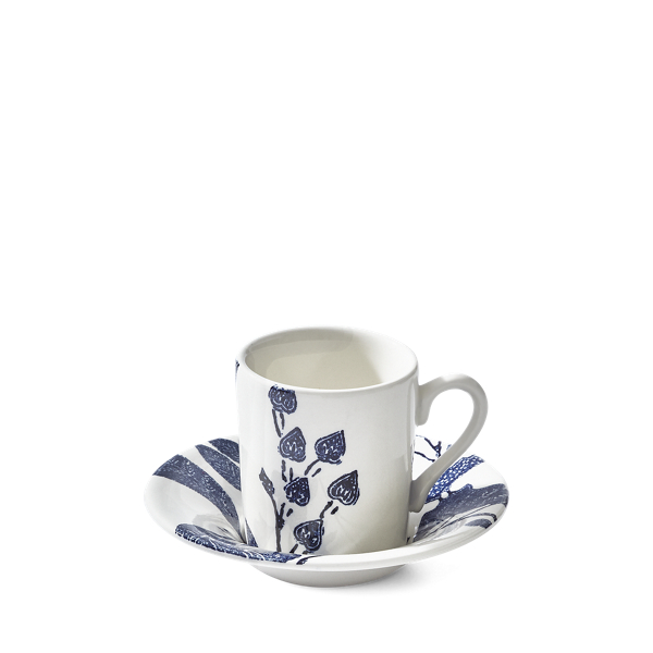 Shop Ralph Lauren Garden Vine Espresso Cup & Saucer In Indigo