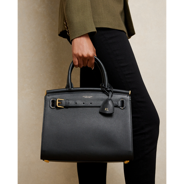 Calfskin Medium Rl50 Handbag In Black