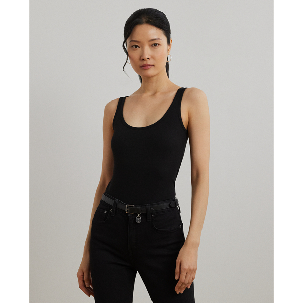Ralph Lauren Stretch Tank Top In Polo Black
