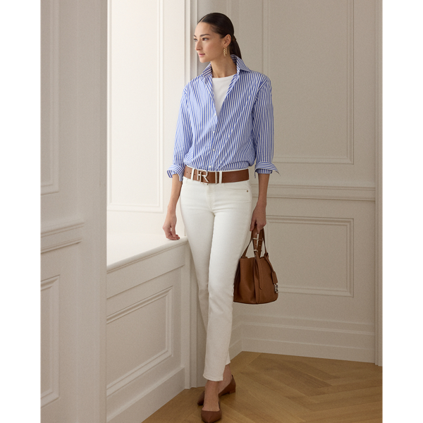 Polo Ralph Lauren Slim-fit High Rise Jeans In Rinsed White