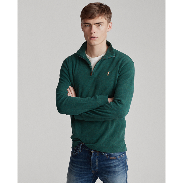 Our signature Estate rib fabric gives this lightweight layer an exceptionally soft hand, thanks to double-knit cotton that's both peached and brushed.